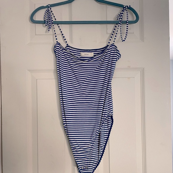 Capulet Tops - Capulet Small Blue & White Striped Bodysuit